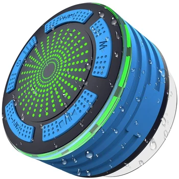 

Shower Speaker, Waterproof Portable Wireless Bluetooth Speakers , Super Bass and HD Sound, Suction Cup and LED Mood Lights for S