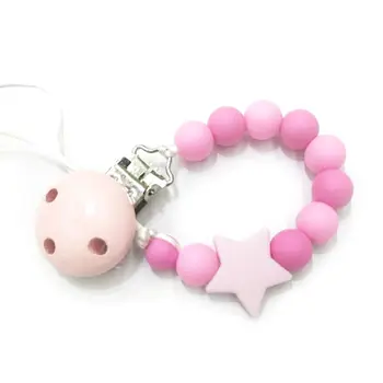 

Cute Baby Pacifier Chain Clip Child Bead Silicone Nipple Chains Strap New Holder Newborn Appease Supplies