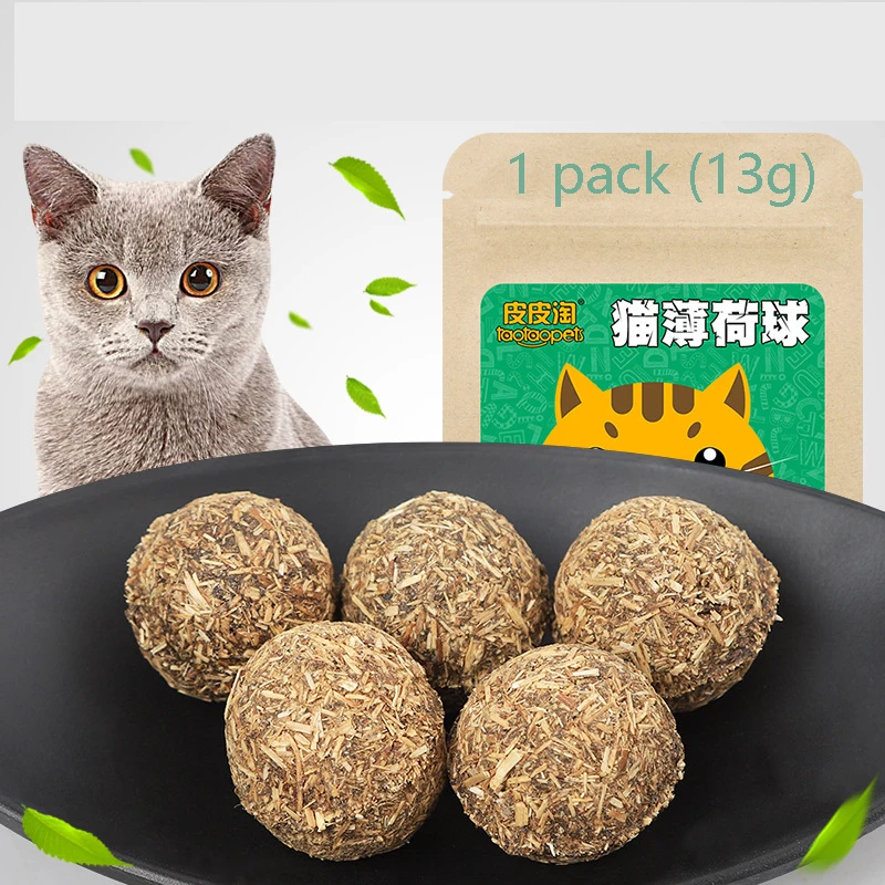 Игрушка для кошек натуральная кошачья мята мяч для игры Catnip Жевательная чистка зубов лакомства леденец натуральная кошачья мята леденец