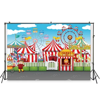 

HUAYI cartoon picture backdrop playground background for Children's day party photo birthday party decorationXT- 6703
