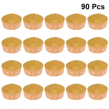 

90PCS 6 Inches Large Kraft Paper Muffin Cups Sunflower Pattern Cupcake Paper Liners Cake Baking Molds