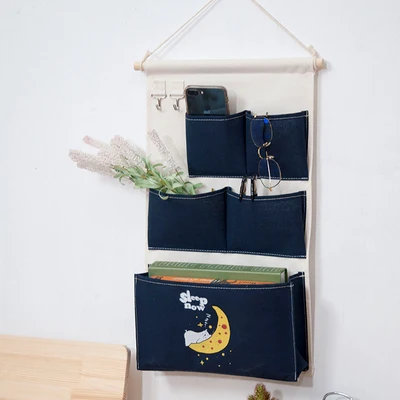 navy blue bear Настенный шкаф для одежды, подвесной органайзер для ключей, хлопковое белье, органайзер для хранения одежды, нижнего белья - Цвет: navy blue bear