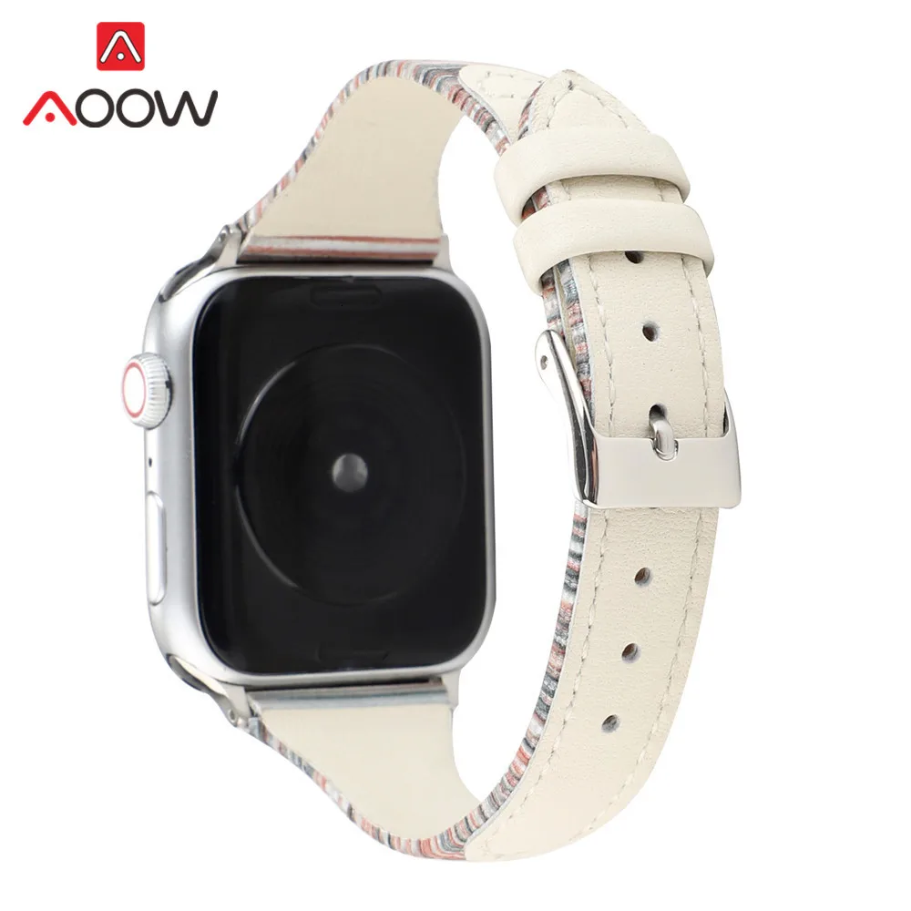 Ремешок из натуральной кожи для Apple Watch, ремешок 40 мм, 44 мм, ремешок для iwatch 38 мм, 42 мм, 1, 2, 3, 4, 5, браслет, аксессуары, ремень
