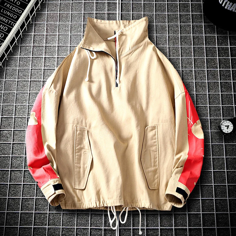 Поп свободные мужские s куртки High Street VogueJacket пальто модные красивые мужские лоскутные ветровки пуловер куртка пальто размер плюс мужской
