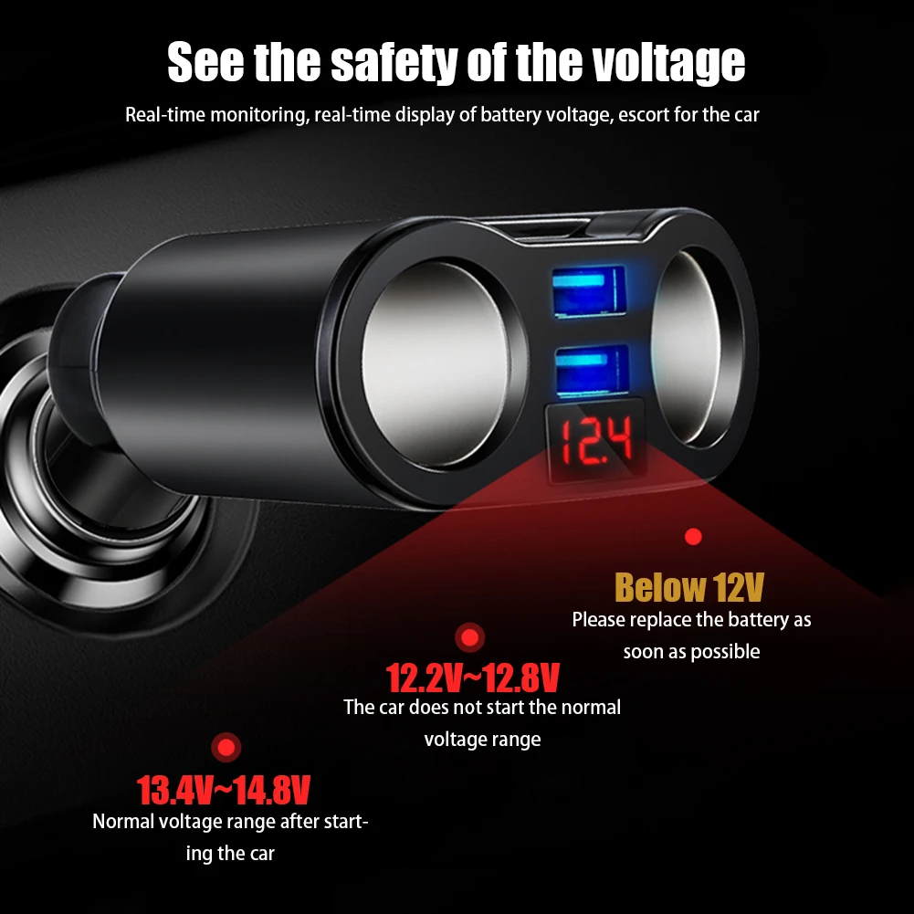 Автомобильный прикуриватель USB разветвитель адаптер вилок для телефона MP3 DVR 5V 3.1A