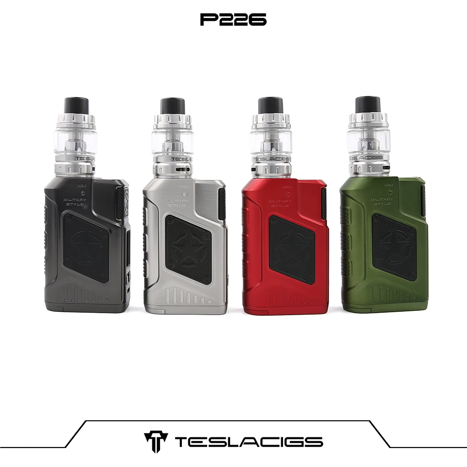 Original TESLA P226 Miltary Style vape kit 220w with 096inch OLED Screen Box Mod Temperature Control mode Electronic Cigarette (21)