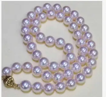

classic 8-8.5mm Japanese Akoya round white pearl necklace 18inch14k