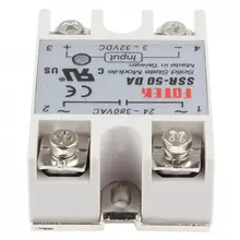 1pcs Durable Solid State Relay SSR-50DA 3-32VDC 50A / 250V Output 24-380VAC Suitable for Car Parts