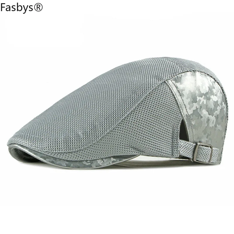 

Summer Men Women Casual Beret Hat Ivy Flat Cap Cabbie Newsboy Style Gatsby Hat Adjustable Breathable Boina Mesh Caps