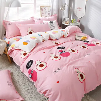 

Quilt Cover Pillowcase Bed Sheet Three-Piece Set Student Dormitory Single Bed Sheet Two-Piece Set Cartoon Black Quilt