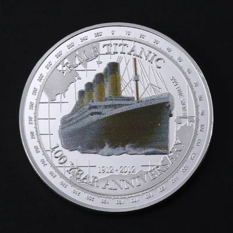 Exquisite Souvenir Silver Coin Titanic Spacecraft Activity Collection Art Gift Alloy