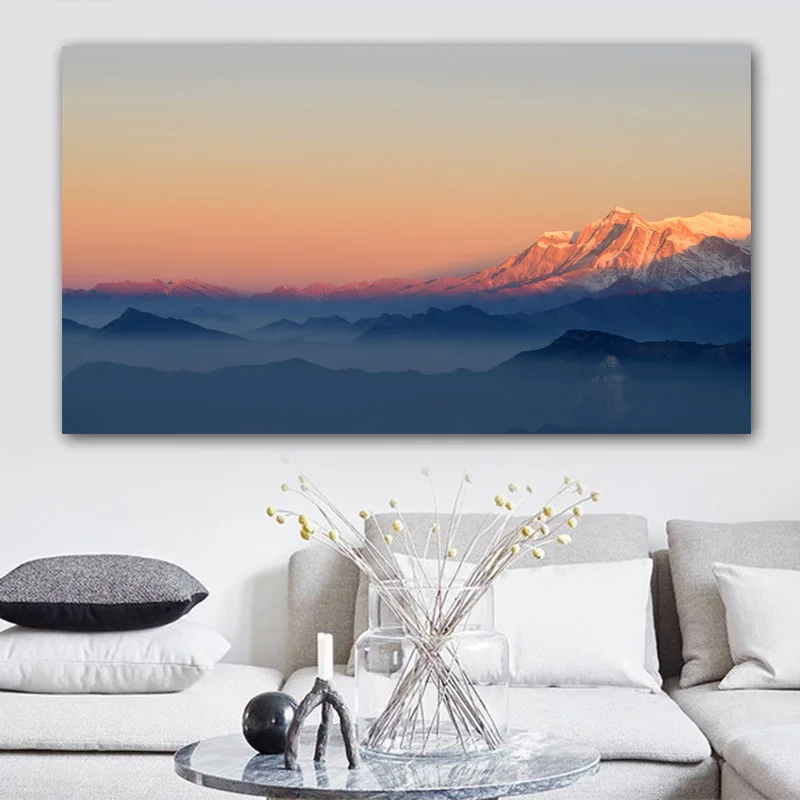 

RELIABLI Poster Canvas Painting Landscape Print Mountain Sunrise Wall Art Wall Pictures For Living Room Home Decoration Unframed