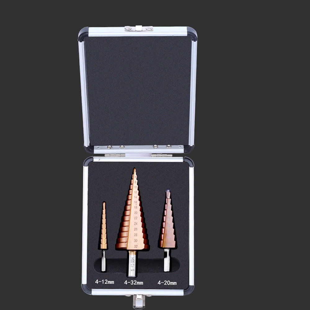 3PCS with box OMY 4-12/20/32 мм HSS-CO/M35 Сталь большой шаг конус Треугольники хвостовик с металлическим покрытием сверло из высокопрочной стали дыропробивной пресс - Цвет: 3PCS with box