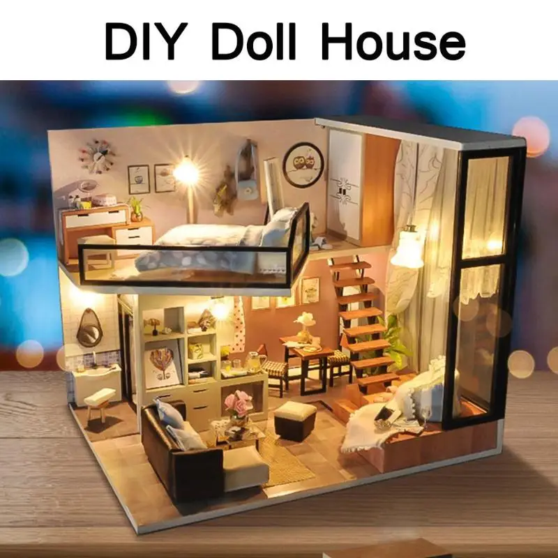 Кукольный дом мебель Diy Миниатюрный 3D Деревянный Miniaturas кукольный домик игрушки для детей подарки на день рождения Каса дневник котенка