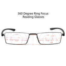 Прогрессивные бифокальные очки для чтения для мужчин и женщин, анти-синий светильник, очки для чтения, 360 градусов, кольцо, фокус, очки для пресбиопии, диоптрий