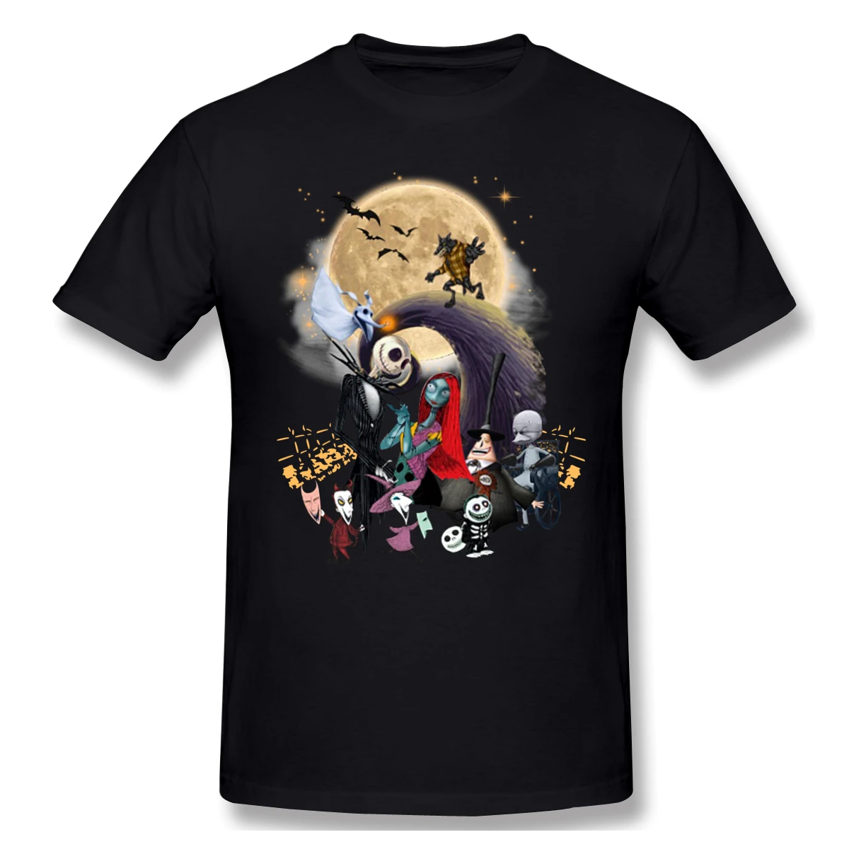 

Jack And Sally print casual mens o-neck Harajuku t shirts and fashion Men's Basic Short Sleeve T-Shirt