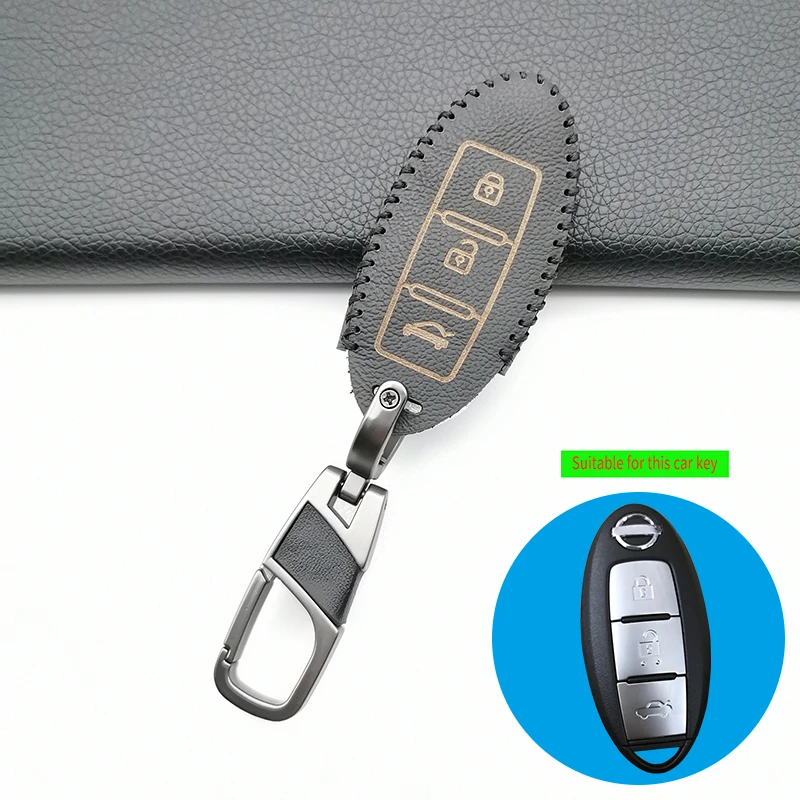 Кожаный чехол для автомобильных ключей клавиатуры Nissan Qashqai Pathfinder Versa Mum Da Murano Rogue X
