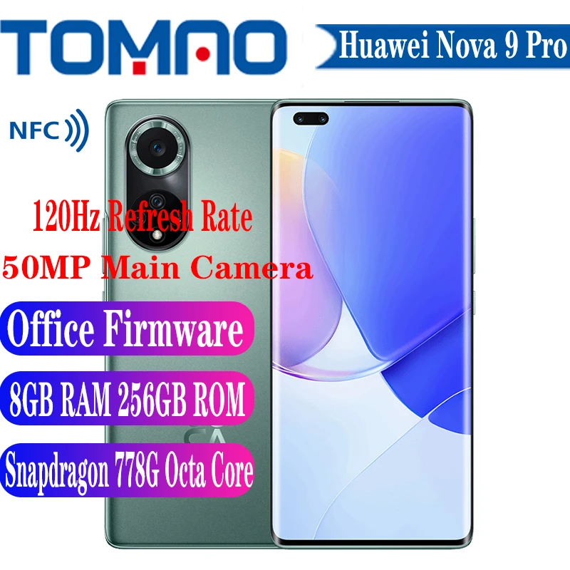 New Huawei Nova 9 Pro Mobile Phone Snapdragon 778G 8GB RAM 128GB 256GB ROM 6.72'' 120HZ 4000mAh Battery 100W 50MP Camera NFC huawei phones for r1000