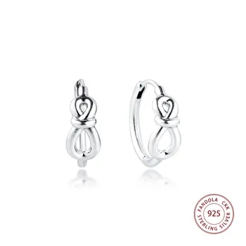 

100% 925 Sterling Silver Infinity Knot Hoop Earrings for Women Earrings Fashion Jewelry pendientes mujer 2020 Mothers Day