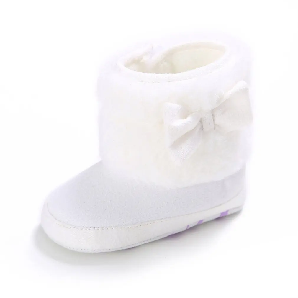 NEW Winter Shoes Infant NEWborn Baby Toddler Boots Boys Girls Soft Sole Flower Bow Crib Shoes Warm Boots Prewalker 0-18M