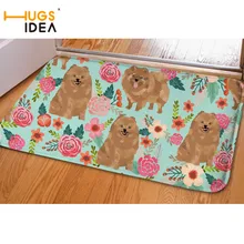 HUGSIDEA милые Мультяшные шпиц, коврики для гостиной, двери, очки для домашних животных, цветочный дизайн, коврики для пола, японские Spitzbn коврики для ванной