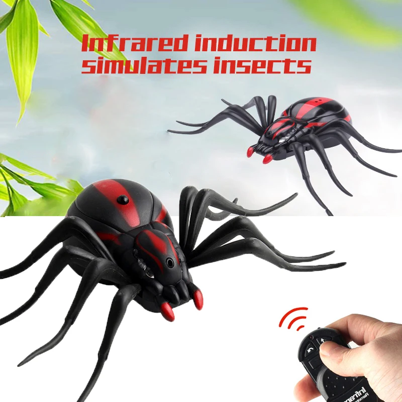 

Infrared Remote Control Animal Realistic Mini Spider Cockroach Gag Scaring toys Halloween Insects For Kids Adults Dropshipping