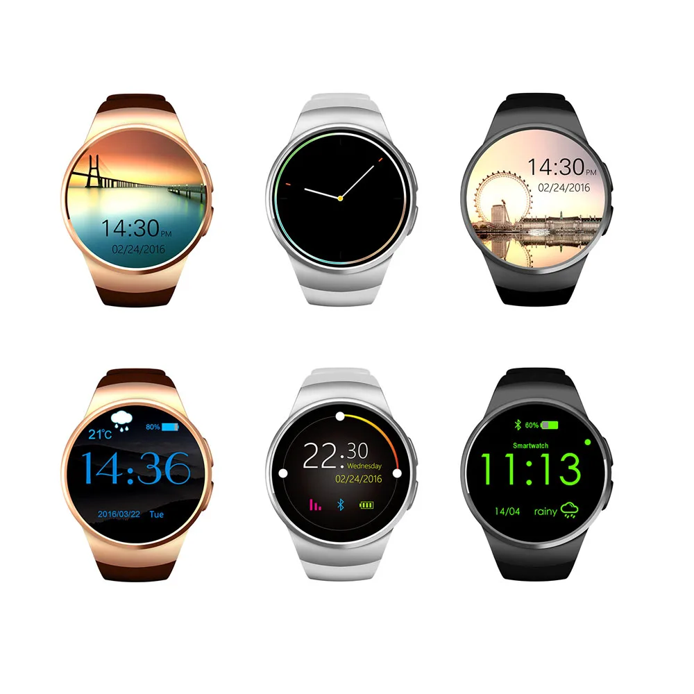  KW18 Bluetooth Smart Watch Phone Full Screen Support SIM TF Smartwatch Heart Rate for IOS iPhone An - 4000109949391