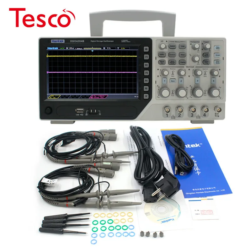 

USB oscilloscope digital 4-channel 200Mhz 1GS / s sampling rate PC LDC display electric oscilloscope