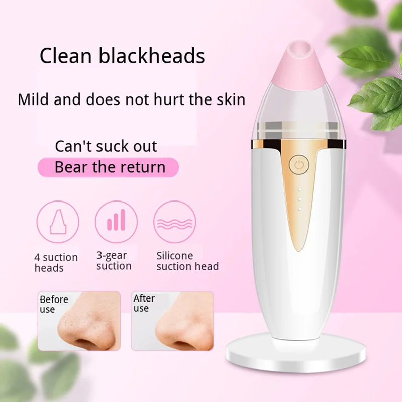 

Electric Vacuum Suction Blackhead Removal Instrument Deep Pore Cleaner Silicone Suction Head Reduce Acne Skin Lifting Tightening