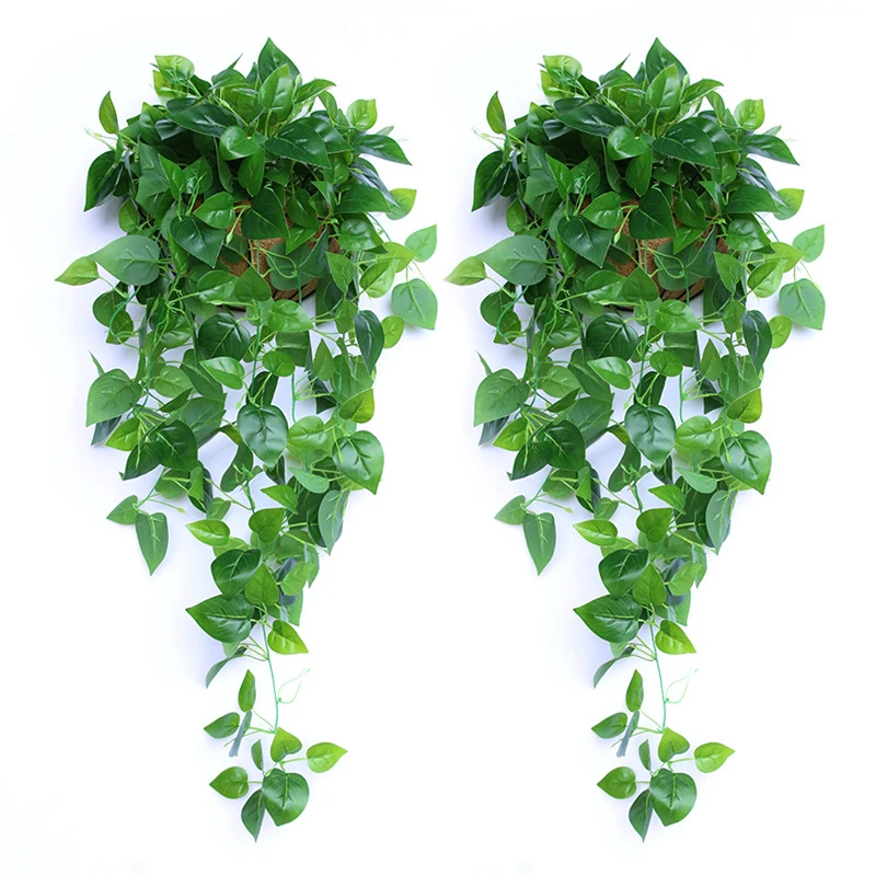 

Artificial Green Pineapple Leaves Wall Hanging Vines, Lvy Netted Leaves, Sweet Potato Leaves, False Rattan, Garden Decoration