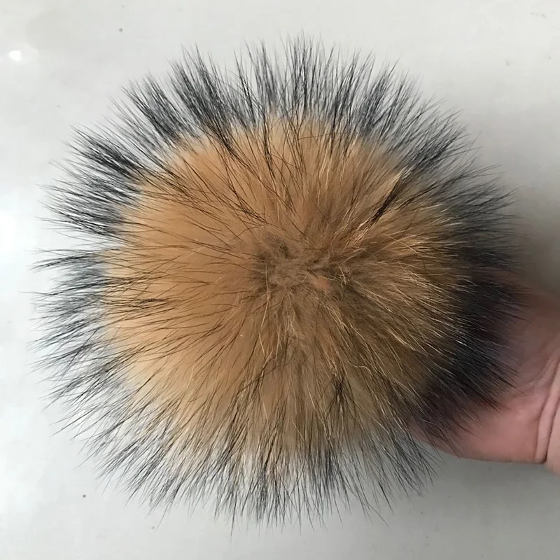 DIY енота меховой помпон из натурального меха помпоны лисьего норки помпонами для