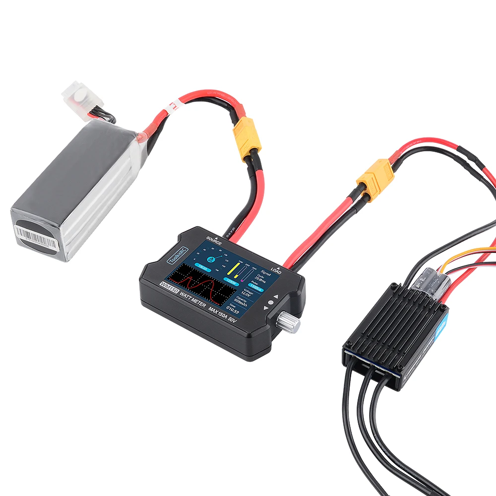 Tensão de Alimentação Saída de Sinal Testador para rc Toolkitrc Watt Meter Power Analyzer Display Lcd Atual Ppm Fpv Drone Wm150 150a 50 v 9 power analyzer display lcd tensão de alimentação