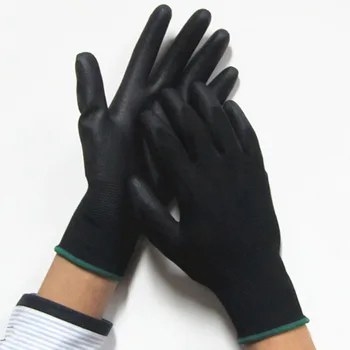 

Work Gloves black Palm Coated working gloves Workplace Safety Supplies Safety Gloves PU518 5pair/lot cut-resistant anti-static