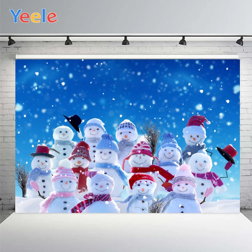 

Yeele Christmas Party Backgrounds For Photography Winter Snowman Light Bokeh Baby Newborn Portrait Photo Backdrop Photocall