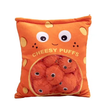 

6pcs 9pcs a bag of cheesy puffs toy stuffed soft snack pillow plush puff toy kids toys birthday christmas gift for child