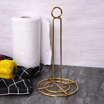 

Kitchen Roll Paper Towel Rack Bathroom Stainless Steel Standing Paper Holder Gold Silver Tissue Napkins Rack Home Table Decor