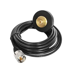 NMO Mount Magnet Antenna Base + PL259 Plug W/ RG-58 Cable for Motorola Kenwood ICOM Radio