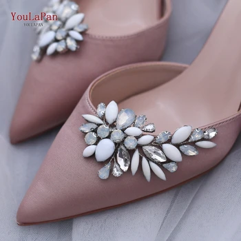 

TOPQUEEN 2pcs Shoe Clip Bride High Heel Decoration Rhinestone Shiny Wedding Shoes Decorative Clips Charm Shoes Buckle X19