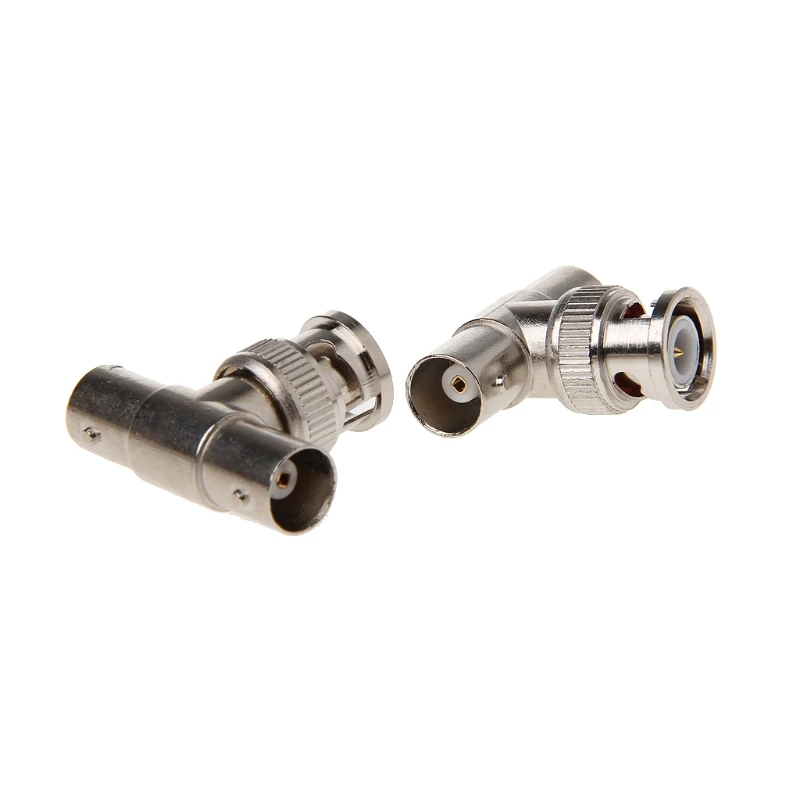 Adaptador de conector BNC macho a 2 hembra tipo T para sistema de vigilancia CCTV, 2 uds.