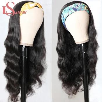 

LS HAIR body wave Headband Wig Human Hair Easy Half Wig Brazilian Remy Hair Headband Wig Natural Hair Machine Wig
