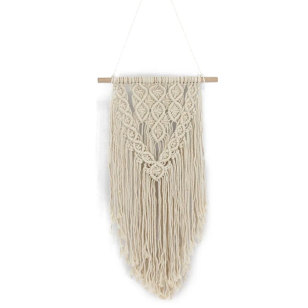 

Macrame Woven Wall Hanging Boho Chic Bohemian Home Geometric Art Decor Beautiful Apartment Dorm Room Decoration