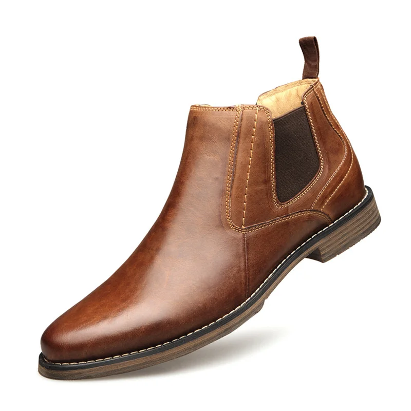 

39-46 chelsea boots men 2019 brand comfortable fashion boots leather #NXGB1878