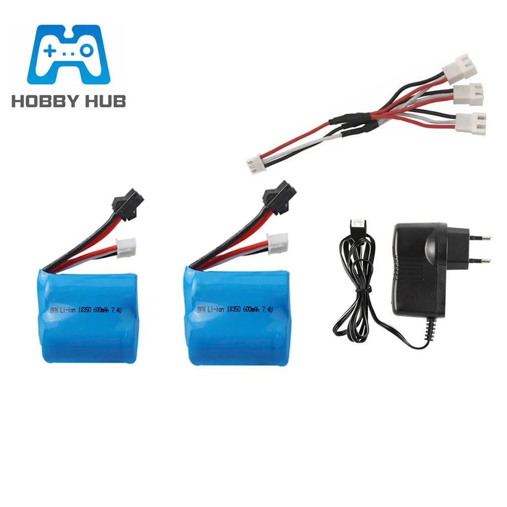 2 S 7,4 v 600mAh 18350 комплекты аккумуляторов и зарядных устройств для H100 H102 7,4 v литий-ионная батарея для JJRC S1 S2 S3 S4 S5 высокоскоростная радиоуправляемая лодка - Цвет: Цвет: желтый