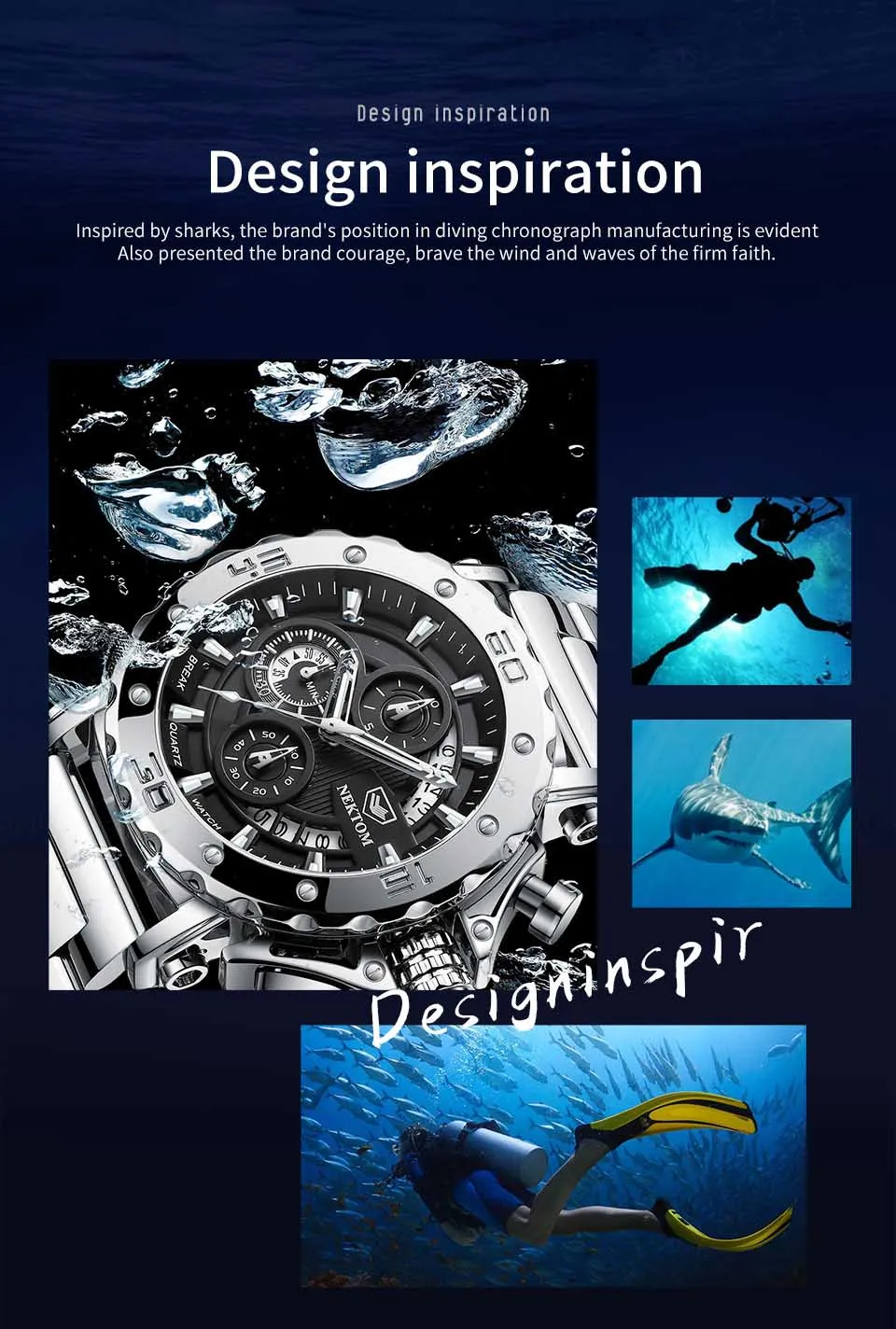 2021 Men Casual Sport Watches Stainless Steel Waterproof Chronograph Clock Top Brand Business Men Wristwatch Gift for Men