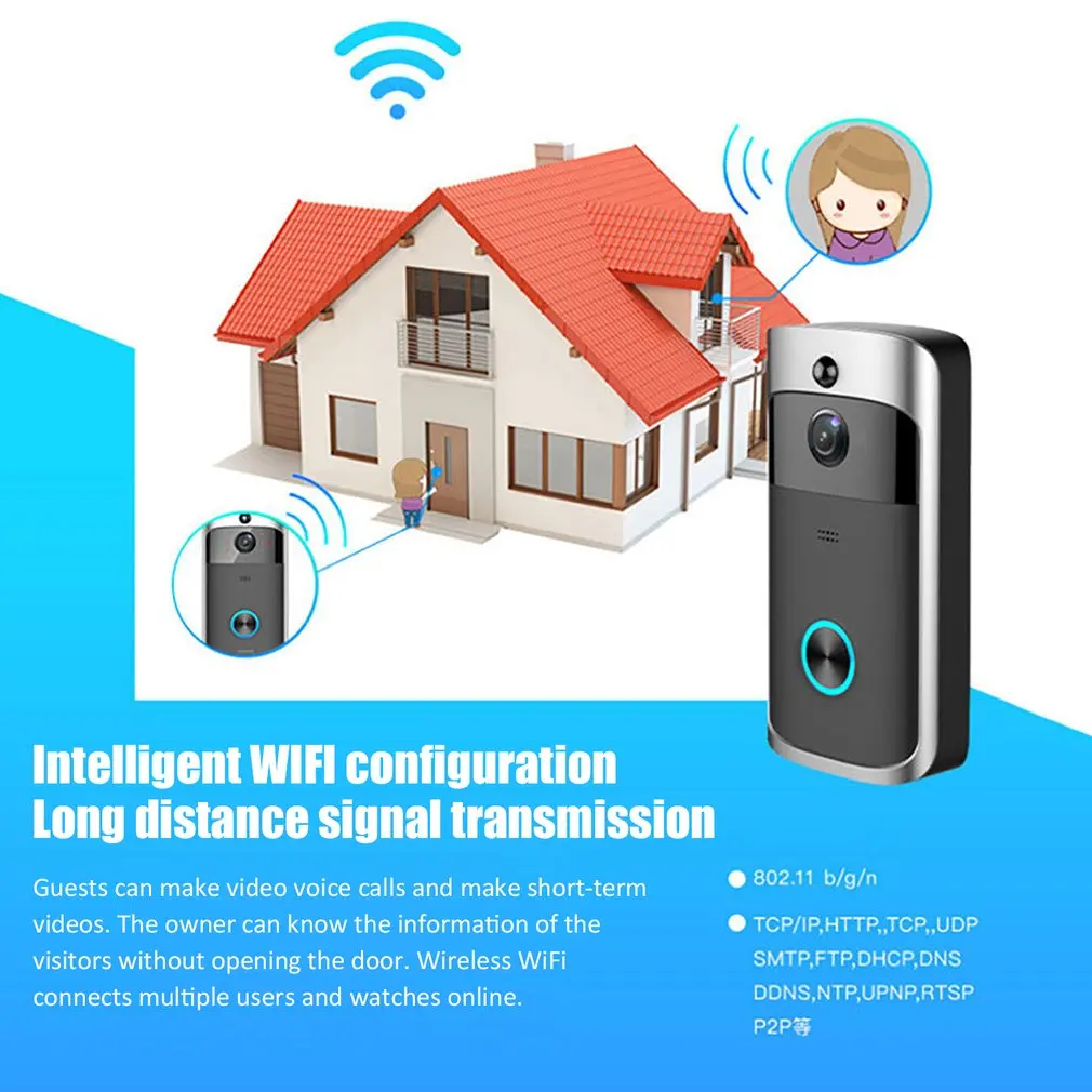 Умный IP видеодомофон Wi-Fi видеодомофон дверной звонок wifi дверной Звонок камера для квартиры ИК сигнализация беспроводная камера безопасности