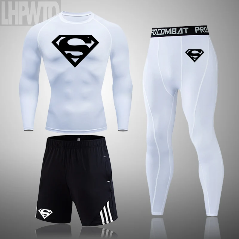 Новинка Мужская спортивная одежда rashguard для бега Мужской костюм фитнеса
