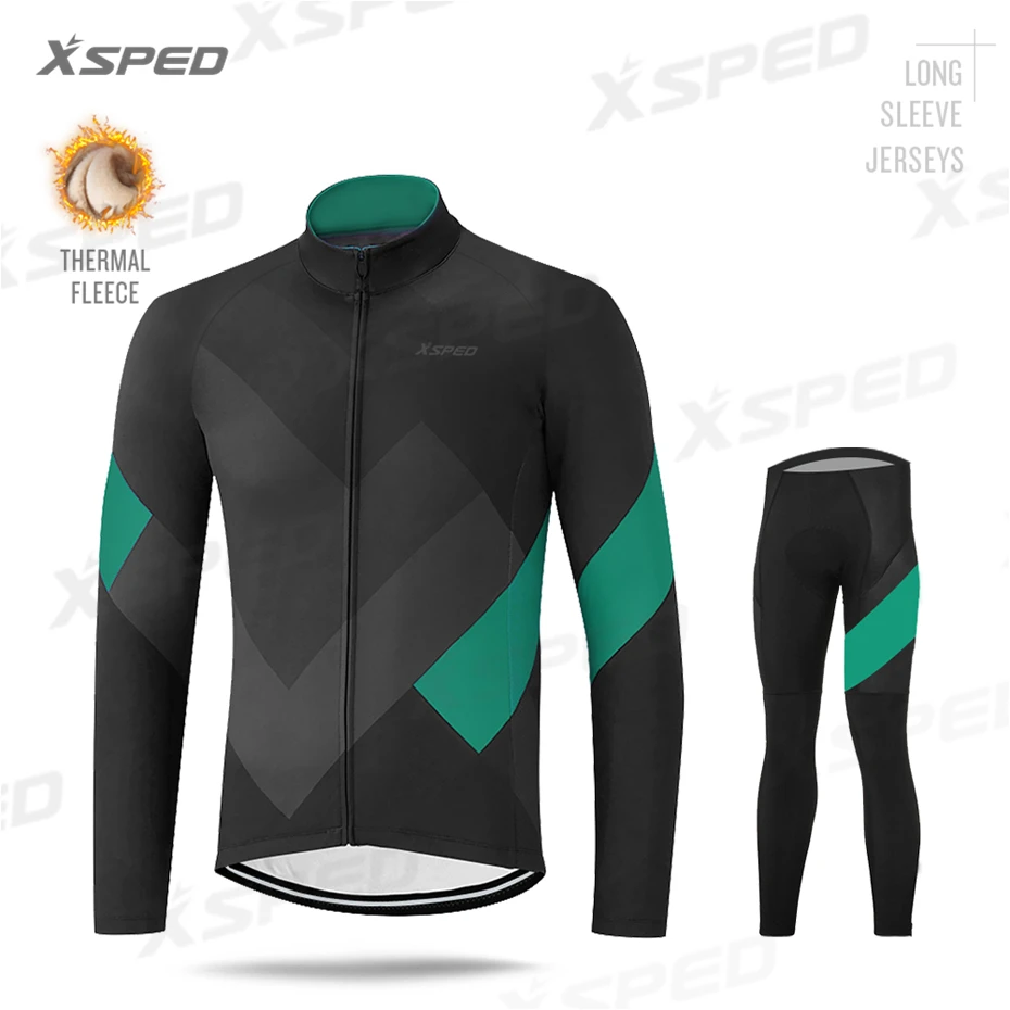 Normal Cycling Set Зимняя одежда для велоспорта NW, Мужская одежда для велоспорта, комплект из Джерси с длинным рукавом, форма MTB, теплая флисовая куртка для верховой езды, Ropa Ciclismo - Цвет: Normal Cycling Set