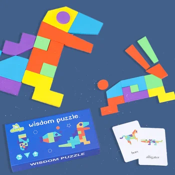 

Colofule Wooden Jigsaw Puzzle Set Baby Montessori Educational Toys For Children Learning Developing Toy