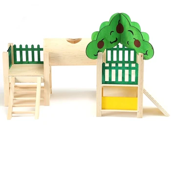 

Best Hamster House Toy Rack Playground Fitness Rack Fence Ladder Fitness Rack with Feeder Cage Accessories Fitness Toys