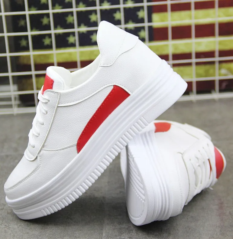 Wild thick bottom white shoes breathable white cross strap casual shoes
